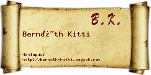 Bernáth Kitti névjegykártya