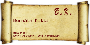 Bernáth Kitti névjegykártya